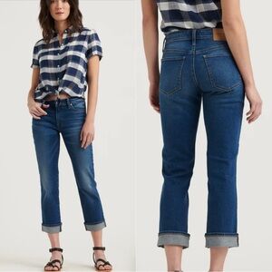 Lucky Brand Mid Rise Sweet Crop Jean Woman's 14 Medium Wash Blue Stretch Denim